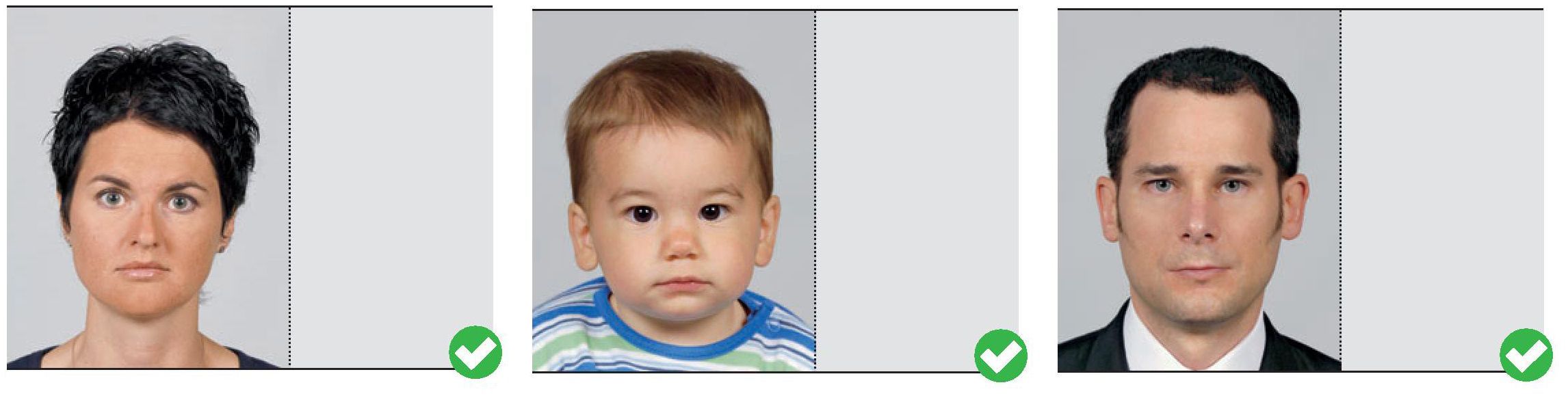 Example of perfect passport photos